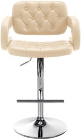 Banco de bar Dublin em couro sintético 62 x 103-123 x 55 cm Creme