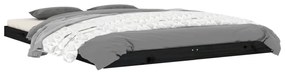 Estrutura de cama de casal 135x190 cm pinho maciço preto