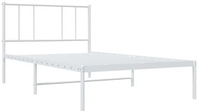 Estrutura de cama com cabeceira 90x190 cm metal branco