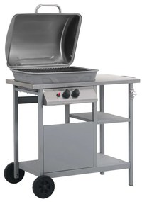 Grelhador/BBQ gás mesa de apoio 3 prateleiras prateado