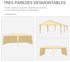 Outsunny Tenda para Festas 5,83x2,95x5,55m com 4 Paredes Laterais e 2 Janelas Tenda de Exterior com Estrutura de Aço para Festas Eventos Casamentos Verde