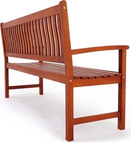 Banco de jardim Maxima em madeira de eucalipto com certificação FSC® 152x55x92cm Castanho