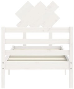 Estrutura de cama com cabeceira 90x200 cm madeira maciça