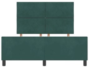 Estrutura de Cama vidaXL Verde Escuro 140x200 cm Veludo