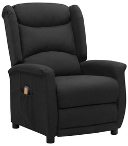 vidaXL Poltrona de massagens tecido preto