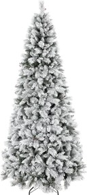 Árvore de Natal Artificial 270 cm com 1507 Ramos Base Metálica Dobrável e Montagem Rápida Branca