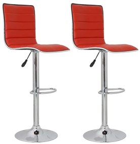 vidaXL Bancos de bar 2 pcs couro artificial vermelho