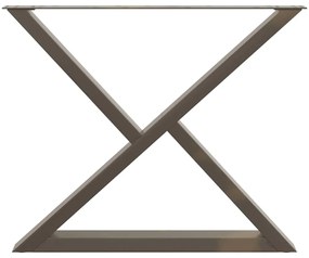 Pés para mesa de jantar 2 peças aço natural 90x(72-73,3) cm aço