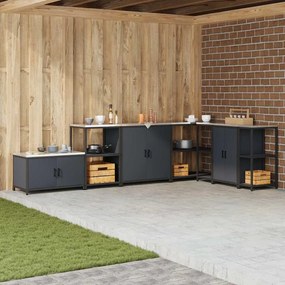 vidaXL Armazenamento de Cozinha Antracite 60 x 50 x 92 cm Aço
