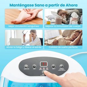 Massageador Pes com pedras e esferas de massagem removíveis Massageador Pes para bolas e vibração 33 x 39 x 18 cm Azul