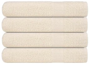 Toalhas de sauna 4 pcs 80x200 cm 360 gsm 100% algodão creme