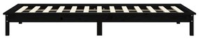 Estrutura cama de solteiro pequena 75x190 cm pinho maciço preto