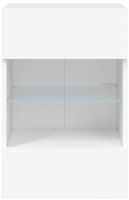 Móveis de parede p/ TV com luzes LED 2 pcs 40x30x60,5 cm branco