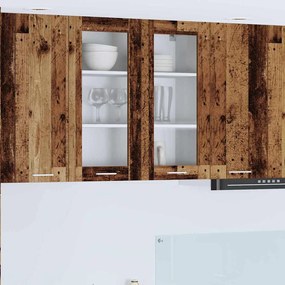 vidaXL Armário suspenso com porta Riga Madeira antiga 80 x 31 x 80 cm