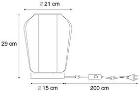 Candeeiro de Mesa Japandi Preto com Abajur de Linho Bege 21,5cm - Nami Japandi
