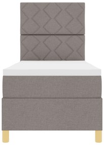 Cama Box Spring com Colchão Taupe 80x200 cm Tecido
