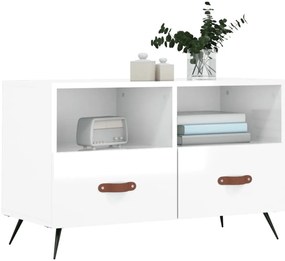 Móvel de TV 80x36x50 cm derivados de madeira branco brilhante