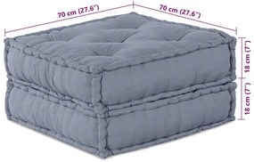 Sofá Pouf Modular para 2 Pessoas que se Transforma em Tecido Cinza