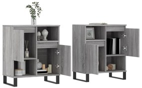 Aparadores 2 pcs derivados de madeira cinzento sonoma