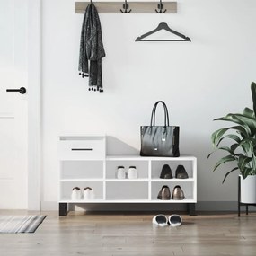 vidaXL Sapateira 102x36x60 cm derivados de madeira branco brilhante
