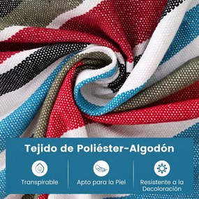 Rede de Descanso Portátil com Suporte, 324 x 98 x 102 cm, Estrutura Metálica Dobrável, Multicolor