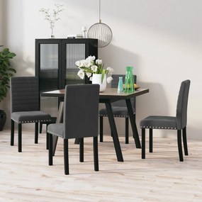 vidaXL Cadeiras de jantar 4 pcs veludo cinzento-escuro