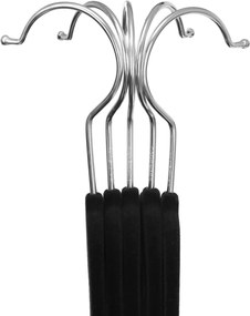 Cabides para calças de veludo, 12 unidades, pretos