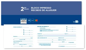 Livro de Recibos de Aluguer 295 X 105 mm com Canhoto