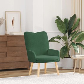 Poltrona Relaxante vidaXL Verde Selva em Tecido Veludo