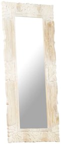 Espelho 110x50 cm madeira de mangueira maciça branco