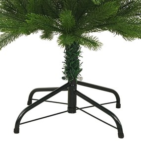 Árvore de Natal artificial fina com suporte PE 210 cm