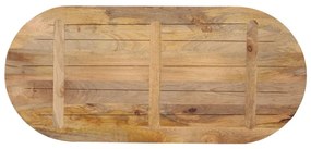 Tampo de mesa oval 100x40x3,8 cm madeira de mangueira maciça