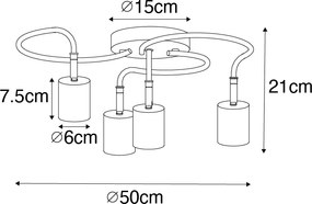 Candeeiro de teto moderno preto ajustável 4 luzes - Java