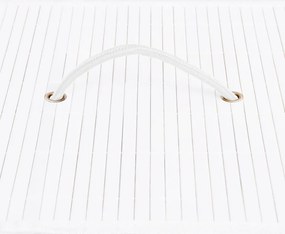 Cesto para roupa suja c/ secção única 83 L bambu branco