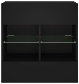 Móvel de parede para TV com luzes LED 58,5x30x60,5 cm preto