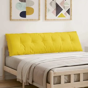 vidaXL Travesseiro para Costas Amarelo Claro 180 x 19 x 50 cm tecido