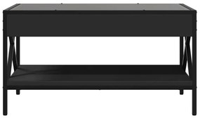 Mesa de centro luzes LED Infinity 70x50x38 cm preto