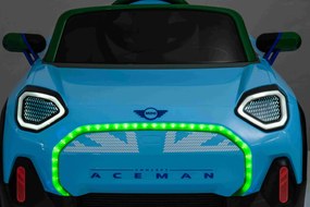 Carro elétrico para Crianças 12V Mini Concept Aceman 4x4, rodas borracha, couro ecológico Azul