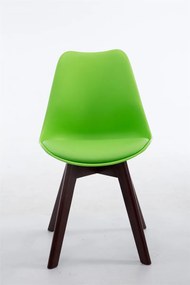 Cadeira de cozinha e sala de jantar Borneo V2 em couro sintético com estrutura em Cor Nogueira 48 x 84 x 41,5 cm Verde