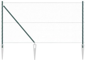 Conjunto de Cercas Conjunto de 2 Verde Aço, PVC 25 x 1,2 m