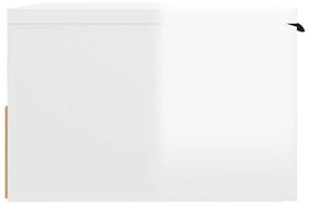 Mesas de cabeceira parede 2 pcs 34x30x20 cm branco brilhante
