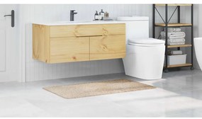 Tapete de Banho Retangular Creme 70x120 cm Polipropileno Antiderrapant