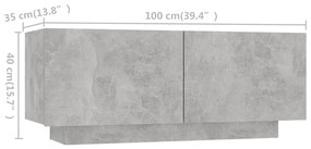 Móvel de TV Giancarlo com Luzes LED de 260cm - Cinzento Cimento - Desi