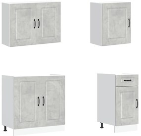 7 peças armário de cozinha conjunto Kalmar cinzento cimento