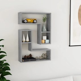 vidaXL Estantes de parede 2 pcs derivados de madeira cinza cimento