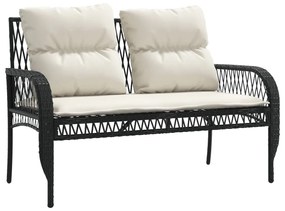 4 pcs conjunto de sofás para jardim c/ almofadões vime PE preto