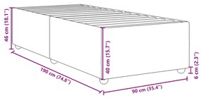 Estrutura de cama sem colchão 90x190 cm tecido castanho-escuro