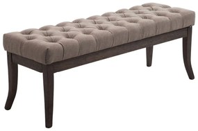 Banco Ramses em tecido com estrutura em antigo escuro 46 x 120 x 38 cm Castanho acinzentado