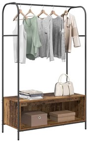 Cabide com Prateleiras Madeira Antiga 100x44x160 cm