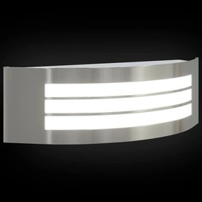 Luz de Parede Externa 2 pcs Prata Aço Inoxidável IP44